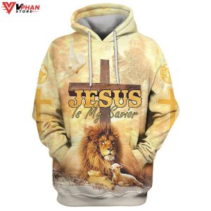 The Hand Of Jesus Lion And Lamb Jesus Is My Savior Christian Hoodie 1