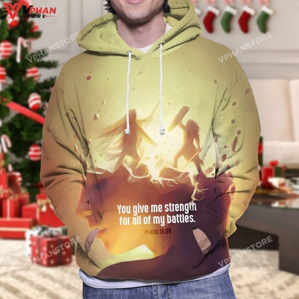 The Inner Battle Psalm Jesus Religious Easter Gifts Christian Hoodie