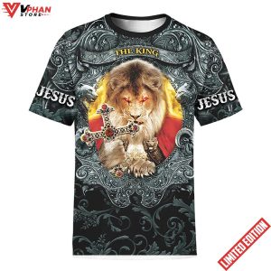 The King Jesus Lion Christian 3D Shirt 1