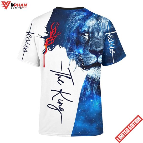 The King Jesus Lion Galaxy Christian 3D Shirt