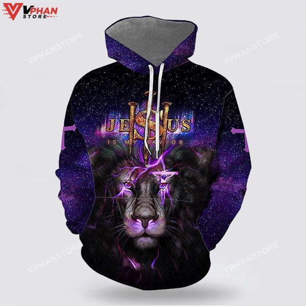 The King Lion Nails Jesus Is My Savior Christian Apparel Hoodie