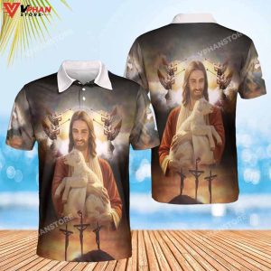 The Lamb Of God Jesus Religious Easter Gifts Christian Polo Shirt Shorts 1