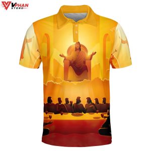 The Last Supper Religious Easter Gifts Christian Polo Shirt Shorts 1