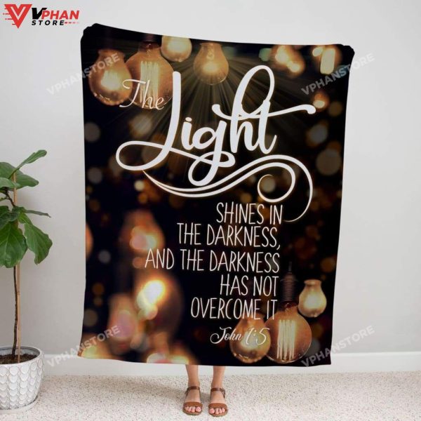 The Light Shines In The Darkness Religious Christmas Gifts Christian Blanket