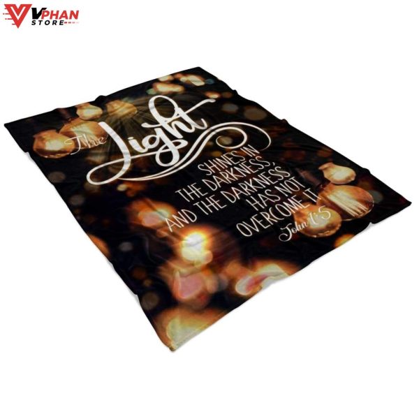 The Light Shines In The Darkness Religious Christmas Gifts Christian Blanket