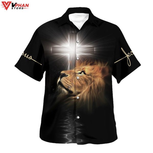 The Lion Of Judah Cros The Light Christian Gift Ideas Hawaiian Shirt