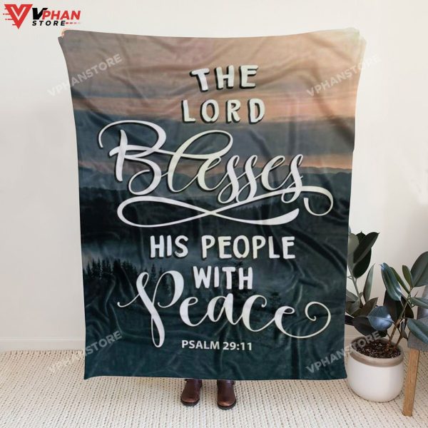 The Lord Blesses His People With Peace Psalm Christian Blanket