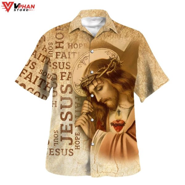 The Sacred Heart Of Jesus Christian Gift Ideas Hawaiian Summer Shirt