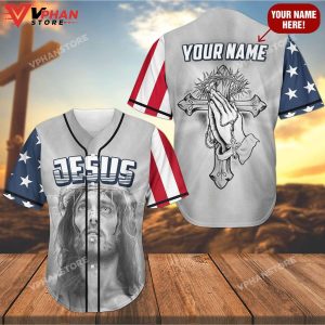 The Savior Cross Christ Pray Custom Christian Baseball Jersey 1