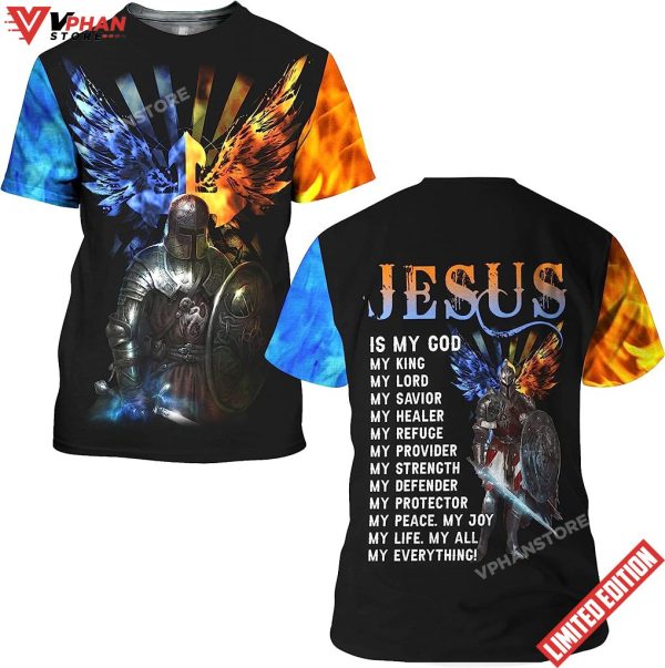 Warrior Lion Jesus Is My God My King All Over Printed 3D T Shirt