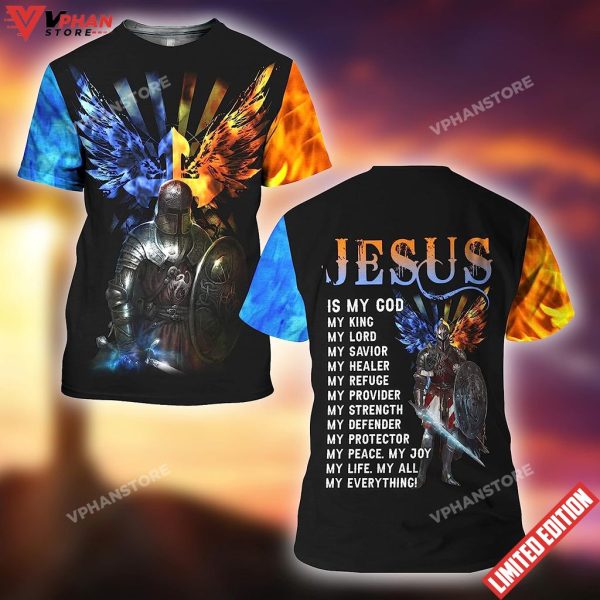 Warrior Lion Jesus Is My God My King All Over Printed 3D T Shirt