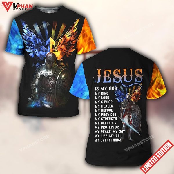 Warrior Lion Jesus Is My God My King All Over Printed 3D T Shirt