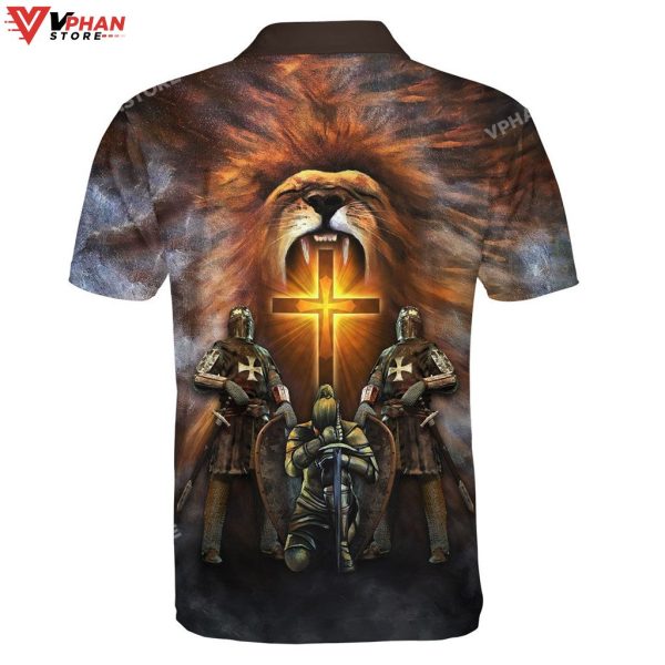 Warrior Of Christ Lion Cross Religious Gift Christian Polo Shirt & Shorts