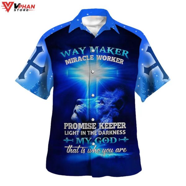 My God Way Maker Miracle Worked Promise Keeper Religious Hawaiian Shirt