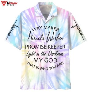 Way Maker Miracle Worker Promise Keeper Christian Gift Hawaiian Shirt 1