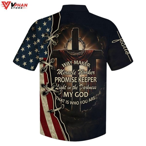 Way Maker Miracle Worker Promise Keeper Light My God Christian Hawaiian Shirt