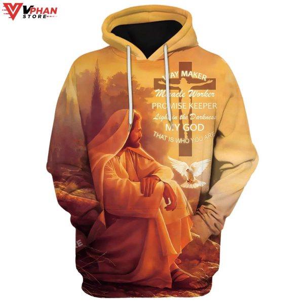 Way Maker Miracle Worker Promise Keeper Jesus And Dove Christian Hoodie