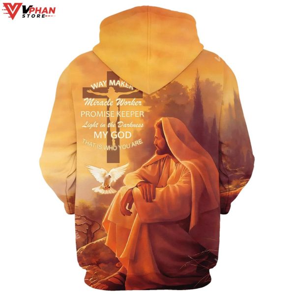 Way Maker Miracle Worker Promise Keeper Jesus And Dove Christian Hoodie