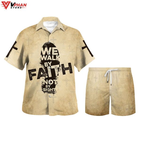 We Walk By Faith Not By Sight Jesus Christian Gift Hawaiian Shirt