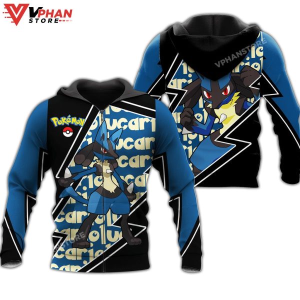 Lucario Pokemon Gifts For Fans Zip Hoodie