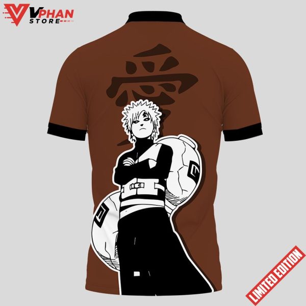 Gaara Custom Manga Anime Clothes Naruto Polo Shirt